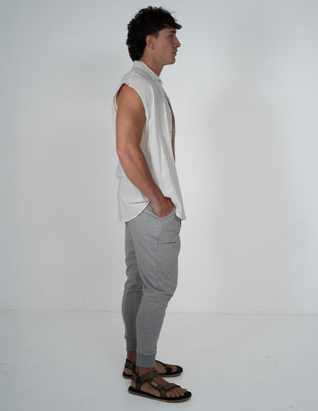 Cotton Rami Sleeveless Shirt