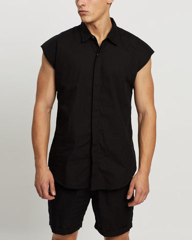 Sleeveless Button-Up Shirt